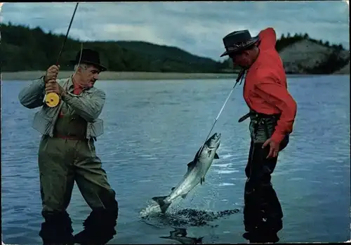 Ak Norwegen, Herlig liv og flott fangst, Zwei Angler mit Fang