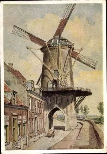 Künstler Ak Molen te Wijk bij Duurstede, Windmühle