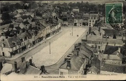 Ak Neuville aux Bois Loiret, Vue à vol d'oiseau