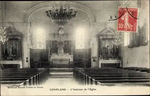 Ak Conflans Meurthe et Moselle, L'Interieur de l'Eglise