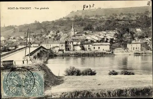 Ak Pont Saint Vincent Meurthe et Moselle, Panorama