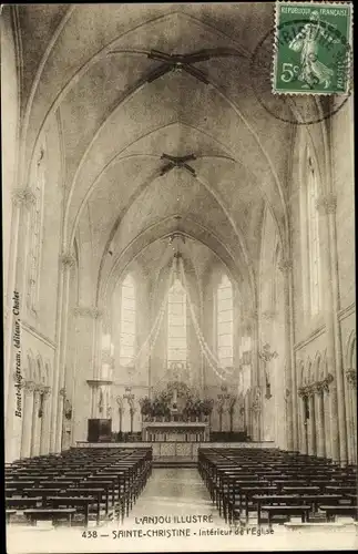 Ak Sainte Christine Maine-et-Loire, Intérieur de l'Église