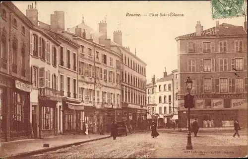 Ak Roanne Loire, Place Saint Étienne