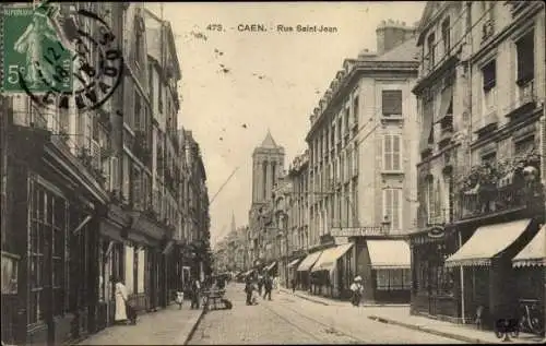 Ak Caen Calvados, Rue Saint Jean