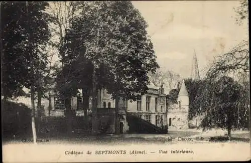 Ak Septmonts Aisne, Vue du Château