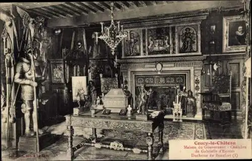 Ak Concy le Château Aisne, Intérieur  du Maison de Gouverneur