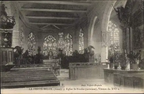 Ak La Ferté Milon Aisne, Intérieur  de l'Eglise