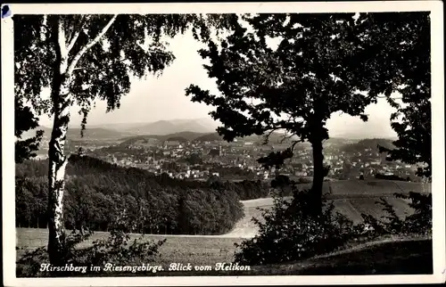Ak Jelenia Góra Hirschberg Riesengebirge Schlesien, Blick vom Helikon
