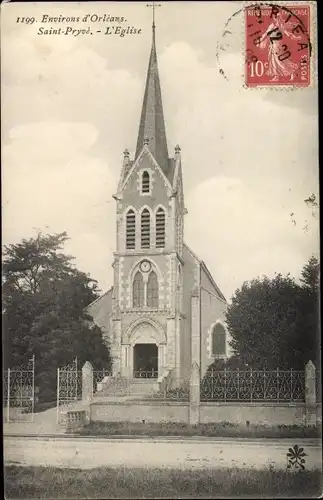 Ak Saint Pryvé Saint Mesmin Loiret, L'Église