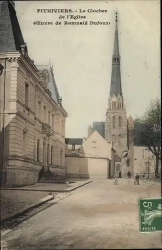 Ak Pithiviers Loiret, Le Clocher de l'Église