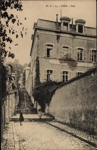 Ak Gien Loiret, Rue, Straßenpartie