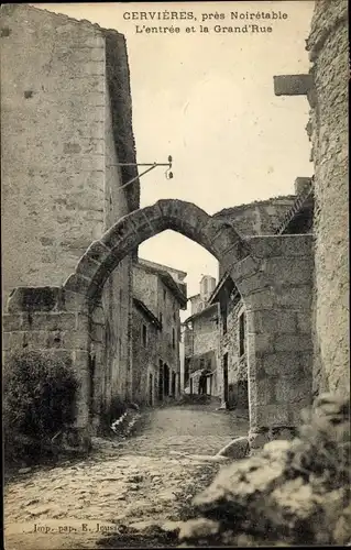 Ak Cervières Loire, L'entrée et la Grand'Rue