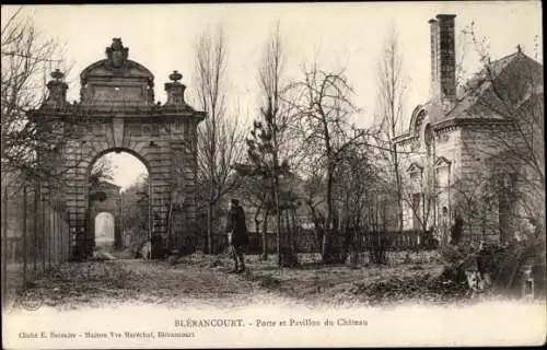 Ak Blerancourt Aisne, Porte et Pavillon du Château