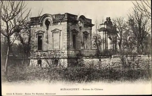 Ak Blerancourt Aisne, Ruines du Château