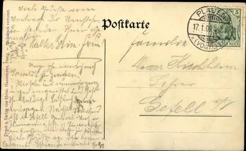 Ak Dresden Ost Laubegast, Engaus Weinstuben, Bewers Spruch, Portrait