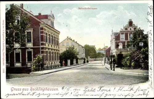 Ak Recklinghausen im Ruhrgebiet, Bahnhofstraße