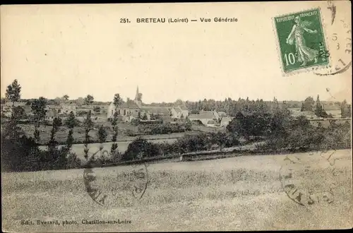 Ak Breteau Loiret, Vue générale