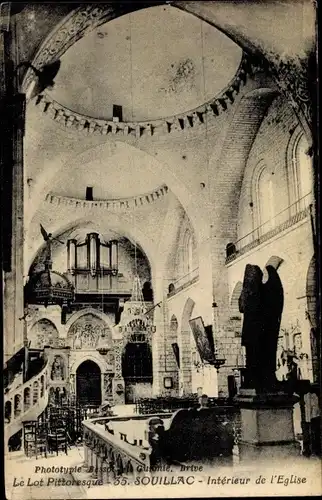 Ak Souillac Lot, Intérieur de l'Église