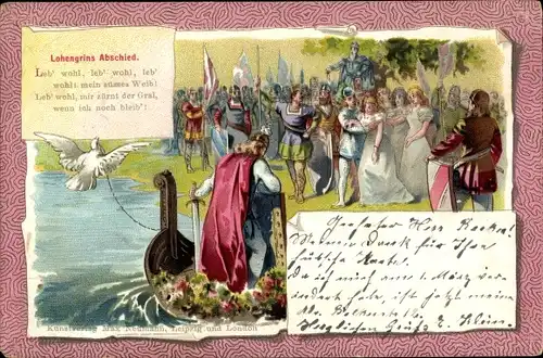 Litho Lohengrins Abschied, Leb wohl mein süßes Weib