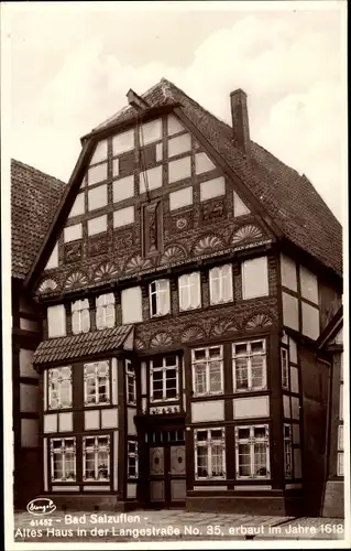 Ak Bad Salzuflen Nordrhein Westfalen, altes Haus, Langestraße 35, Baujahr 1618