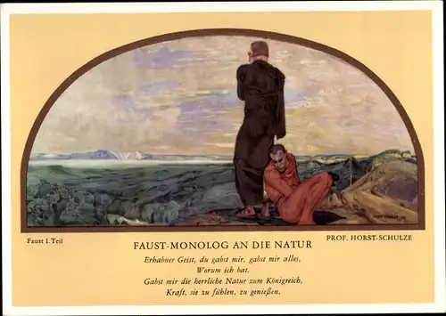 Künstler Ak Horst Schulze, Faust 1. Teil, Faust  Monolog an die Natur