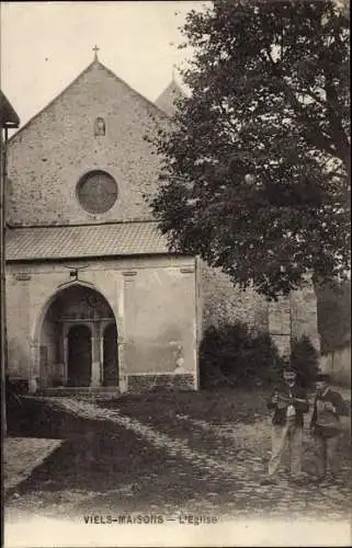 Ak Viels Maisons Aisne, Vue de l'Eglise