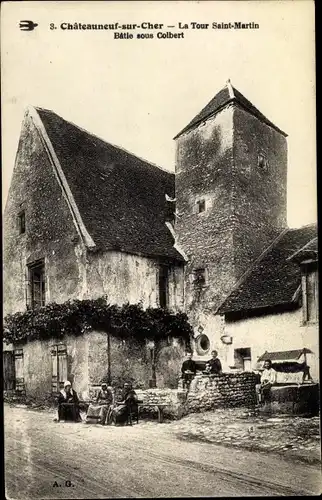 Ak Chateauneuf sur Che en Cher, La Tour Saint Martin