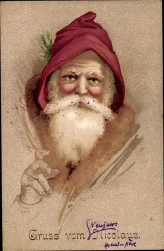 Ak Frohe Weihnachten, Weihnachtsmann, Nikolaus, Portrait