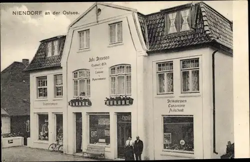 Ak Niendorf Timmendorfer Strand Ostholstein, Johs. Drevsen Kolonial und Materialwarengeschäft