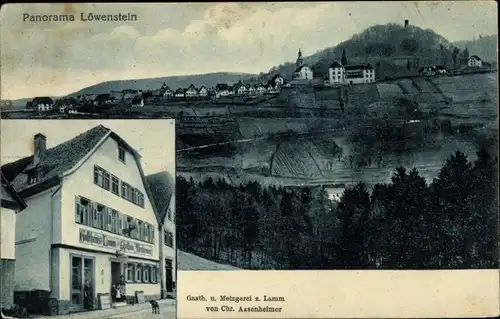Ak Löwenstein in Baden Württemberg, Panorama vom Ort, Gasthaus zum Lamm