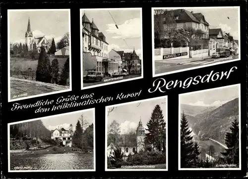 Ak Rengsdorf in Rheinland Pfalz, Kirchen, Hauptstraße, Kurhotel, Obere Mühle
