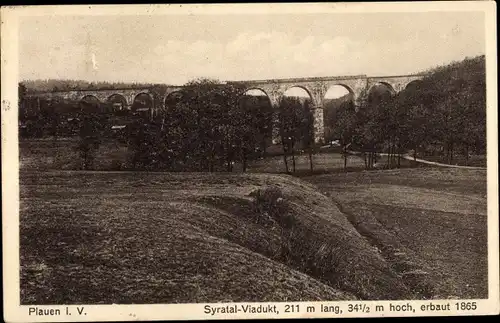 Ak Plauen im Vogtland, Syratal Viadukt