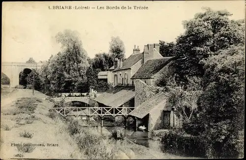 Ak Briare Loiret, Les Bords de la Trézée