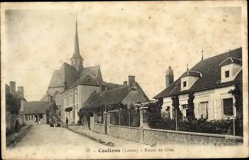 Ak Coullons Loiret, Route de Gien