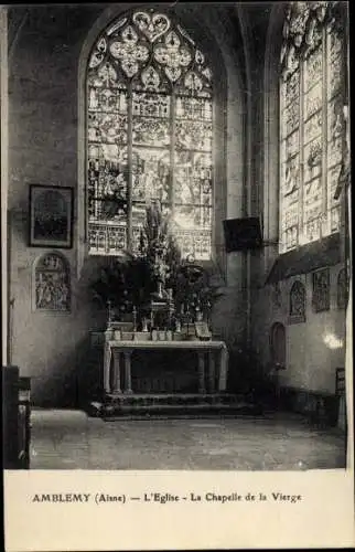 Ak Amblemy Aisne, Intérieur de l'Eglise
