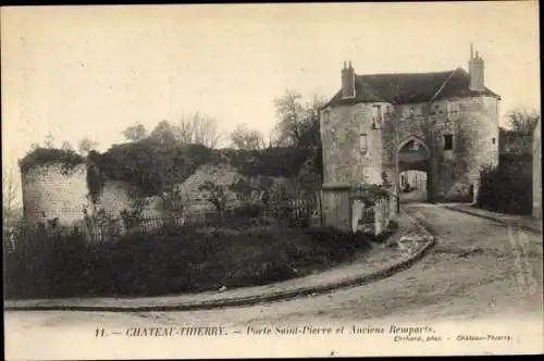 Ak Chateau Thierry Aisne, Porte Saint Pierre et Anciens Remparts