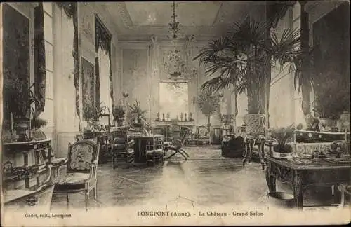 Ak Longpont Aisne, Chateau, Grand Salon