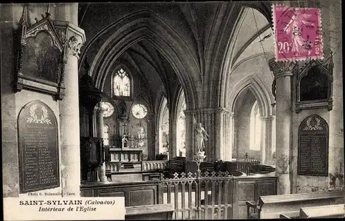 Ak Saint Sylvain Calvados, Interieur de l'Eglise