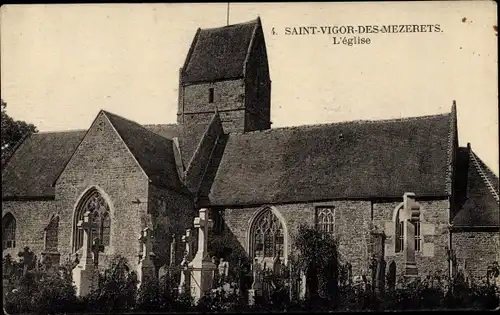 Ak St. Vigor des Mezerets Calvados, L'Eglise