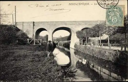 Ak Pont l Eveque Calvados, Brücke