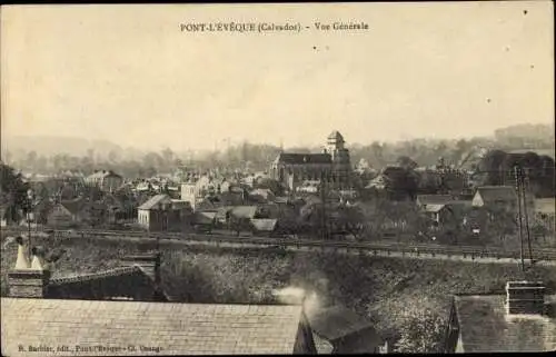 Ak Pont l Eveque Calvados, Vue Generale