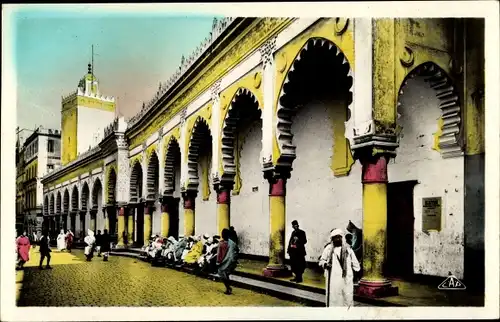 Ak Algier Alger Algerien, Mosquée Djemâa Djedid et rue de la Marine