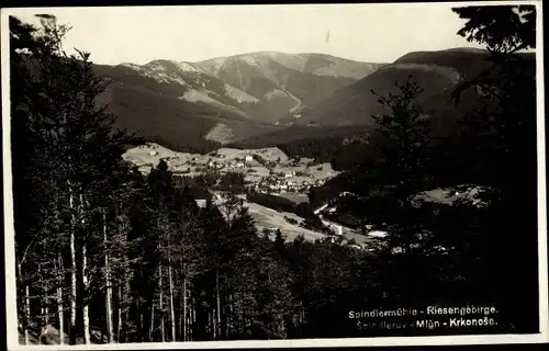 Foto Ak Spindleruv Mlýn Spindlermühle Reg. Königgrätz, Riesengebirge, Blick auf den Ort