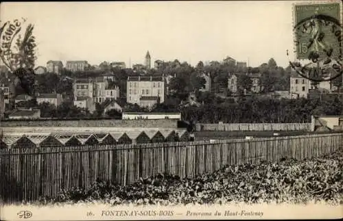 Ak Fontenay sous Bois Val de Marne, Panorama du Haut Fontenay, Gewächshäuser