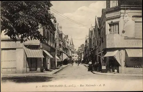 Ak Montrichard Loir et Cher, Rue Nationale