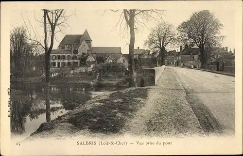 Ak Salbris Loir et Cher, Vue prise du pont