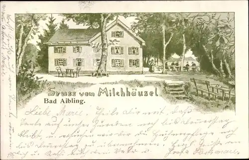 Künstler Ak Bad Aibling in Oberbayern, Gasthaus Milchhäusel