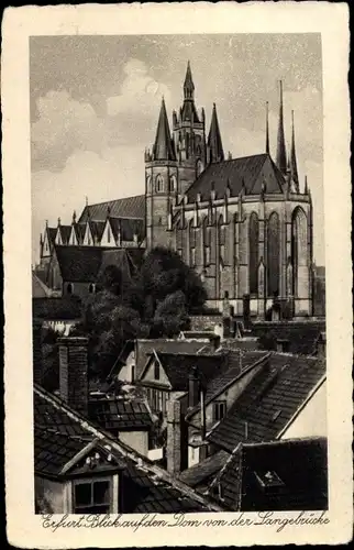 Ak Erfurt, Dom von der Langebrücke