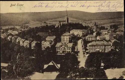 Ak Bad Elster im Vogtland, Panorama vom Ort