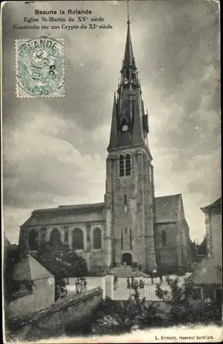 Ak Beaune la Rolande Loiret, Église St. Martin